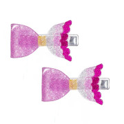 美人魚系列 - 蝴蝶魚尾髮夾套裝  霓虹粉色（鴨咀夾）
