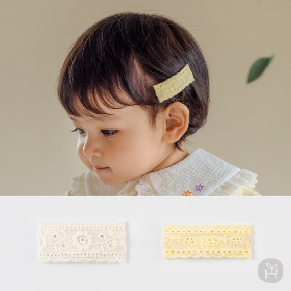 Soma 綉花圖案嬰兒髮夾套裝 黃色