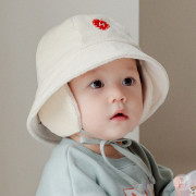 Alex 冬季絨面間紋護耳嬰兒帽