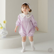 Kayla 粉紫綉花嬰兒小夾衣